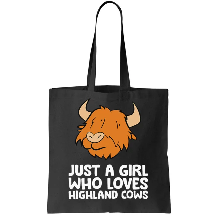 Just A Who Loves Highland Cows Scottish Highland Cow Tote Bag