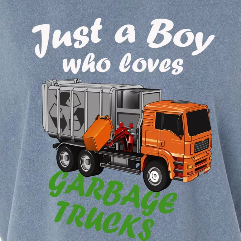 Just A Who Loves Garbage Trucks Gift And Trucks Meaningful Gift Garment-Dyed Women's Muscle Tee