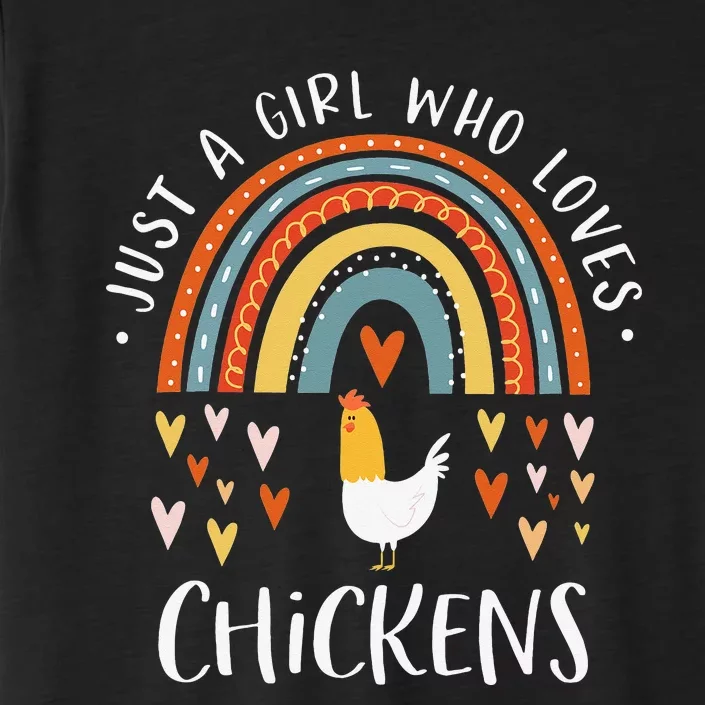 Just A Who Loves Chickens Rainbow Gifts Poultry Lover ChromaSoft Performance T-Shirt