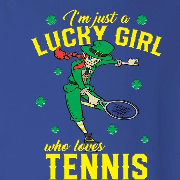 Just A Who Loves Tennis St Patrick's Day Gift Toddler Long Sleeve Shirt