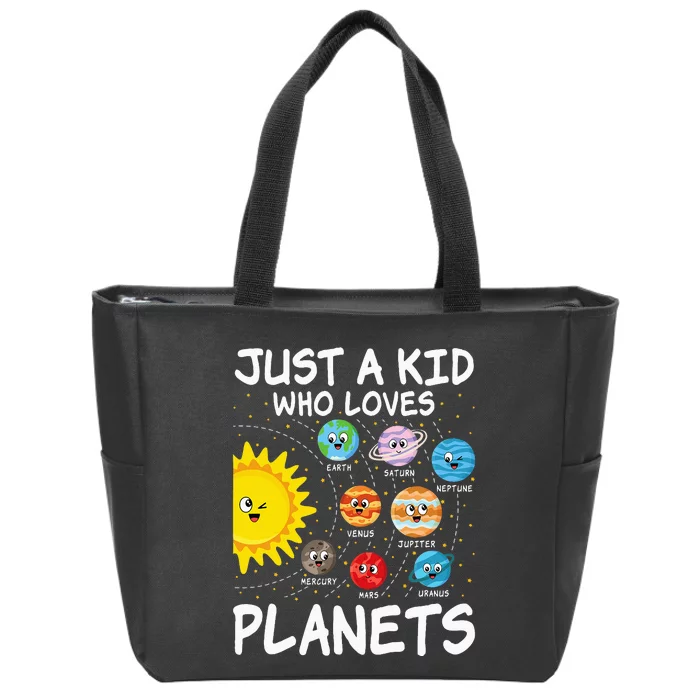 Just A Who Loves Planets Space Solar System Zip Tote Bag