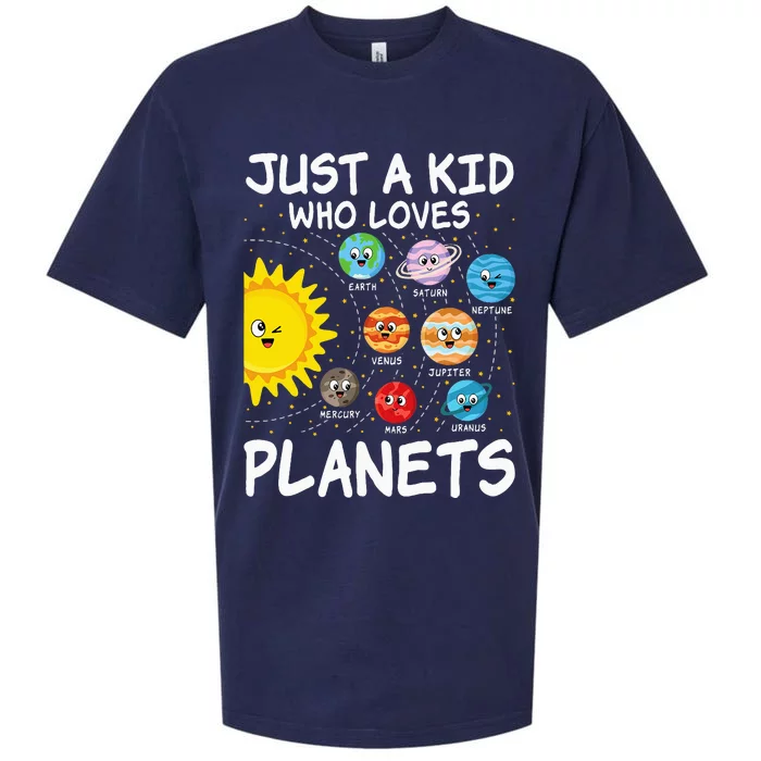 Just A Who Loves Planets Space Solar System Sueded Cloud Jersey T-Shirt