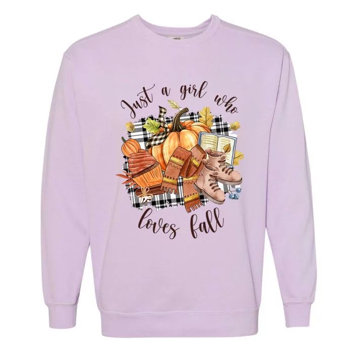 Just A Who Loves Fall Pumpin Spice Latte Cute Autumn Gift Garment-Dyed Sweatshirt