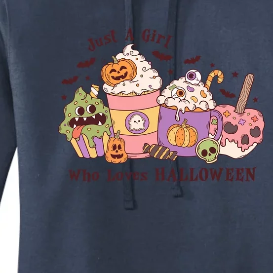 Just A Who Loves Halloween Cute Spooky Candy Gift Women's Pullover Hoodie