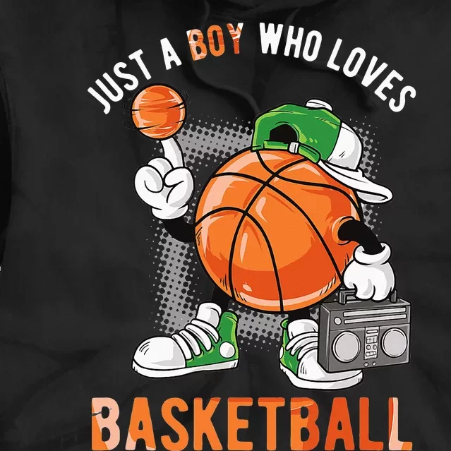 Just A  Who Loves Basketball Tie Dye Hoodie