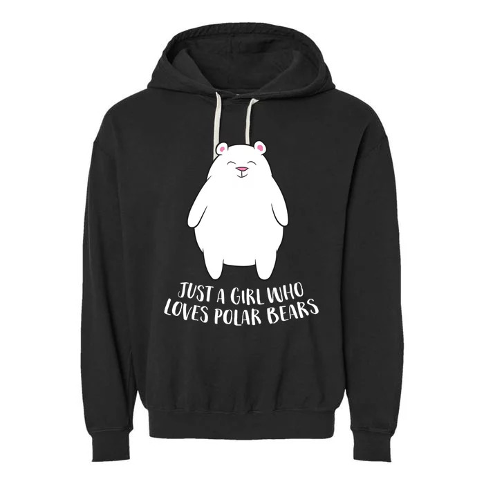 Just A Who Loves Polar Bears Cute Polar Bear Cute Gift Garment-Dyed Fleece Hoodie