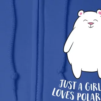 Just A Who Loves Polar Bears Cute Polar Bear Cute Gift Full Zip Hoodie