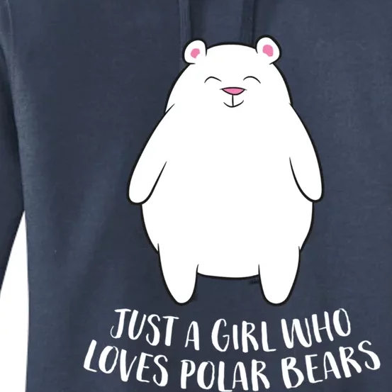 Just A Who Loves Polar Bears Cute Polar Bear Cute Gift Women's Pullover Hoodie