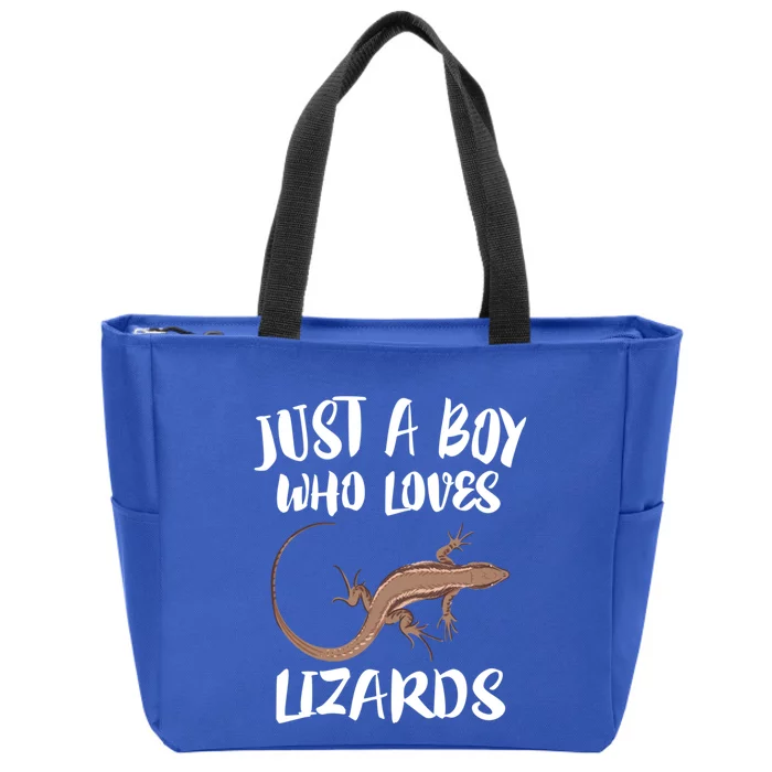 Just A Who Loves Lizards Gift Reptile Owner Gift Zip Tote Bag