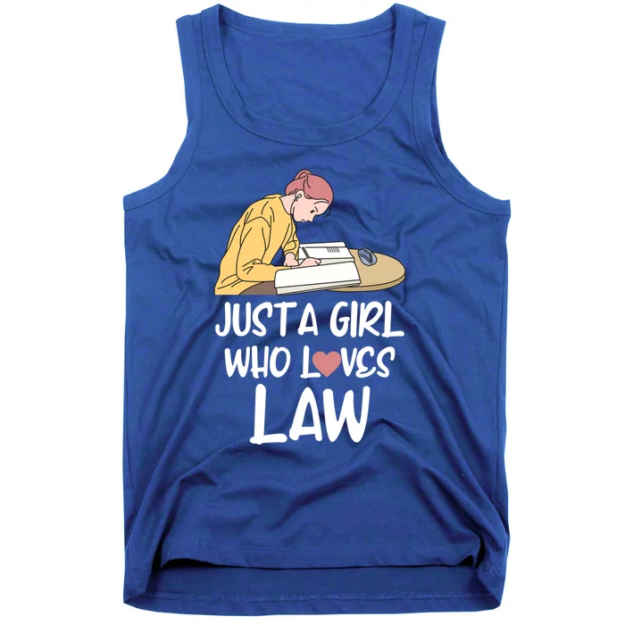 Just A Who Loves Law Great Gift Student Attorney Future Lawyers Cute Gift Tank Top