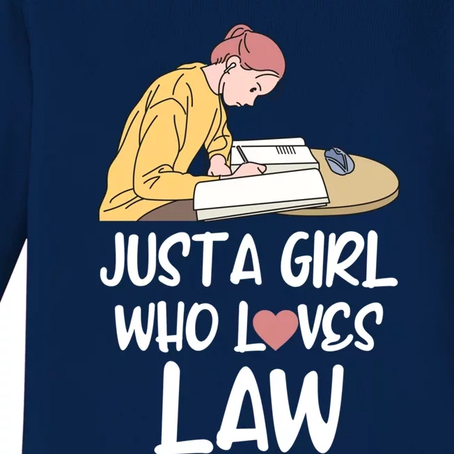 Just A Who Loves Law Great Gift Student Attorney Future Lawyers Cute Gift Baby Long Sleeve Bodysuit