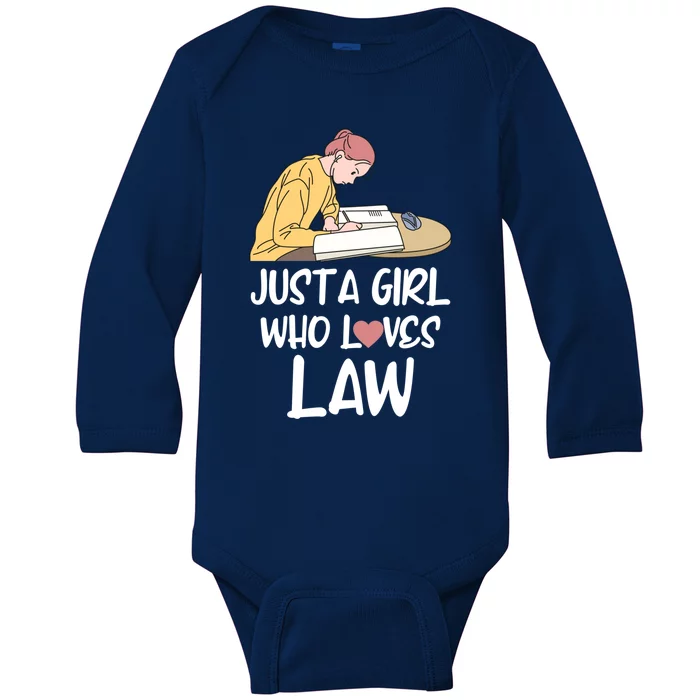 Just A Who Loves Law Great Gift Student Attorney Future Lawyers Cute Gift Baby Long Sleeve Bodysuit