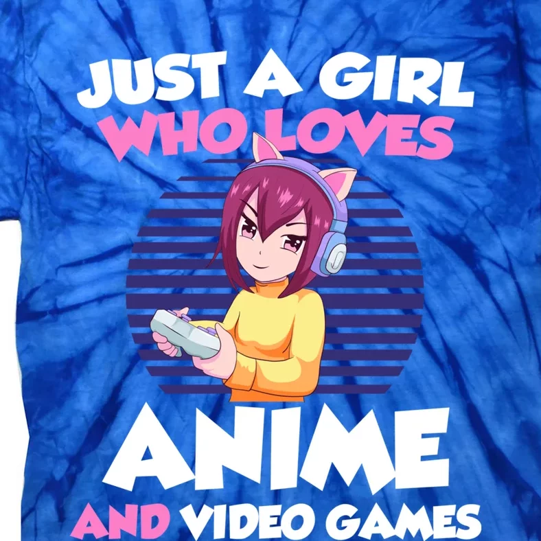 Just A Who Loves Anime And Video Games Gift Tie-Dye T-Shirt