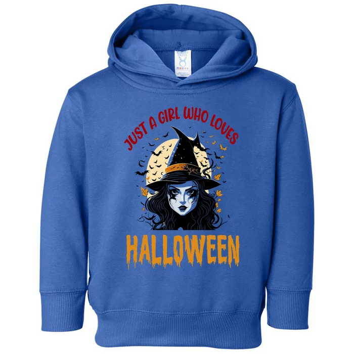 Just A Who Loves Halloween Funny Witch Spooky Gift Toddler Hoodie