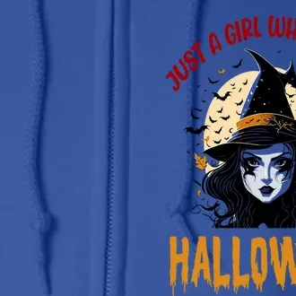 Just A Who Loves Halloween Funny Witch Spooky Gift Full Zip Hoodie