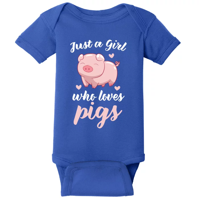 Just A Who Loves Pigs Cute Pig Lovers Gift Baby Bodysuit