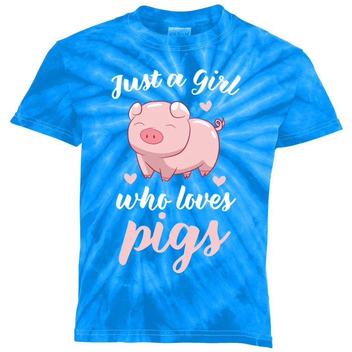 Just A Who Loves Pigs Cute Pig Lovers Gift Kids Tie-Dye T-Shirt