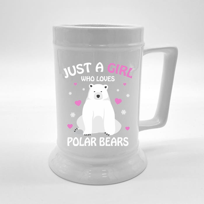 Just A Who Loves Polar Bears Polar Bear Gift Front & Back Beer Stein