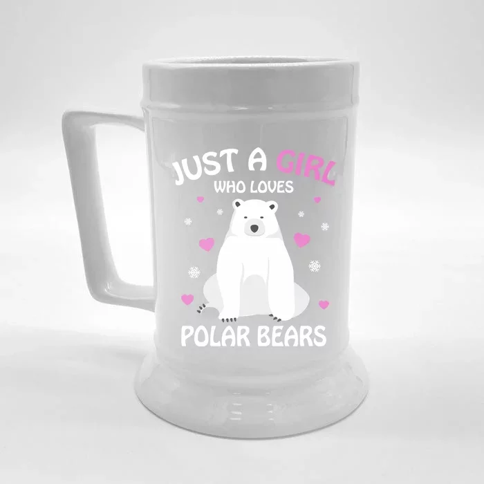 Just A Who Loves Polar Bears Polar Bear Gift Front & Back Beer Stein