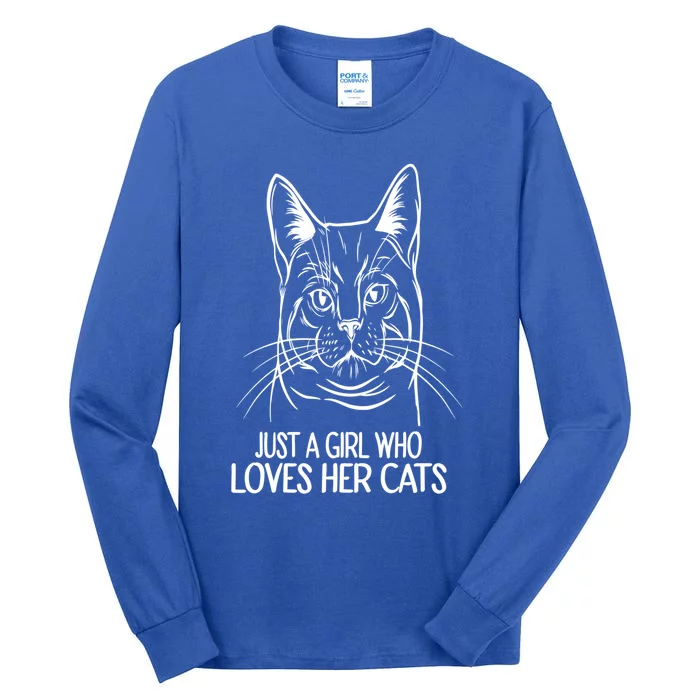 Just A Who Loves Her Cats Gift Tall Long Sleeve T-Shirt