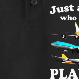 Just A Who Loves Planes Airplane Lover Dry Zone Grid Performance Polo