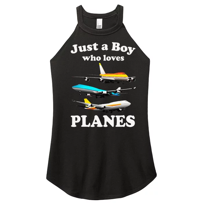 Just A Who Loves Planes Airplane Lover Women’s Perfect Tri Rocker Tank