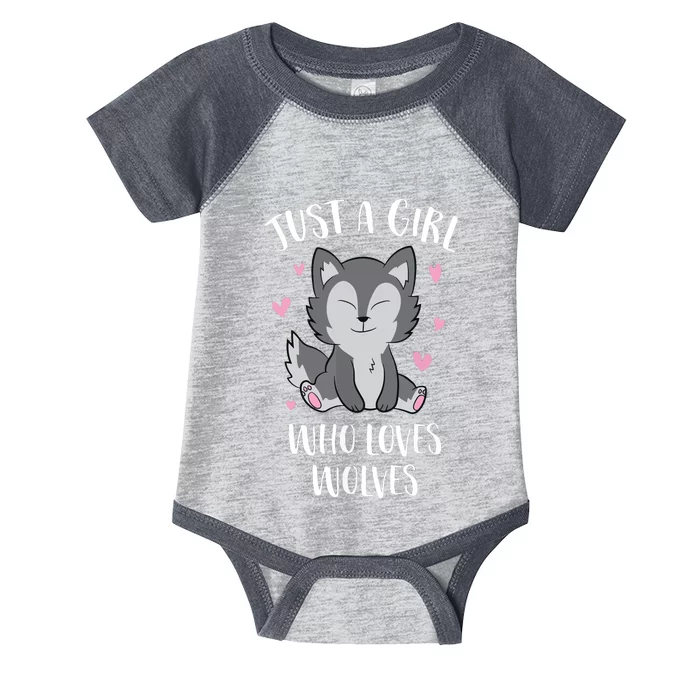 Just A Who Loves Wolves Cute Wolf Infant Baby Jersey Bodysuit