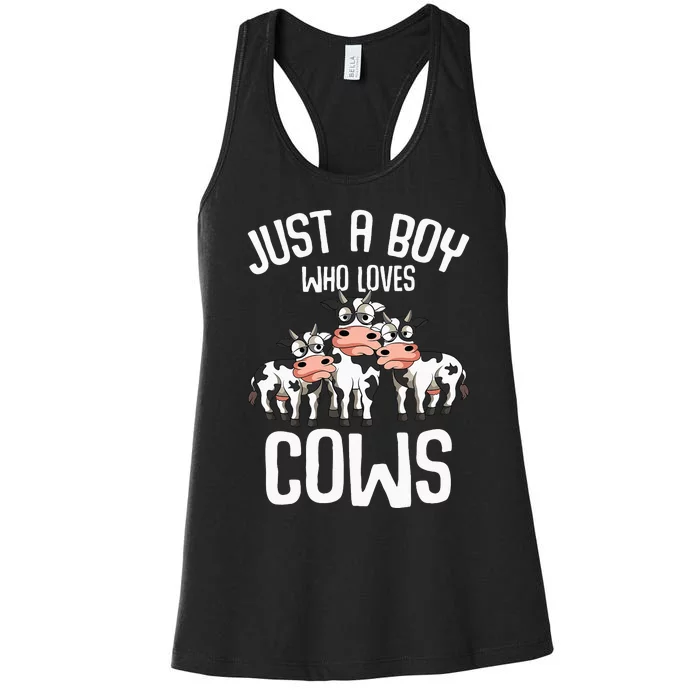 Just A  Who Loves Cows Women's Racerback Tank