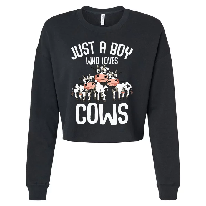 Just A  Who Loves Cows Cropped Pullover Crew