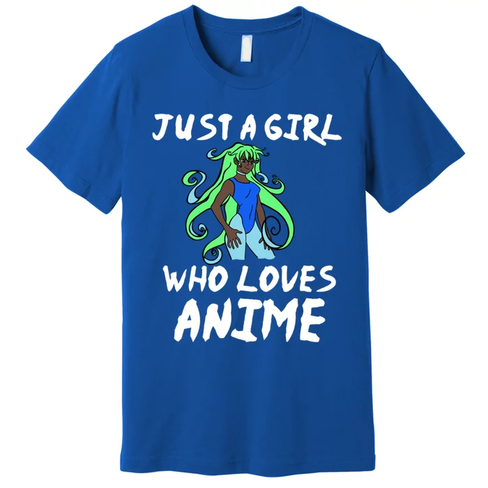 Just A Who Loves Anime African American Funny Gift Meaningful Gift Premium T-Shirt