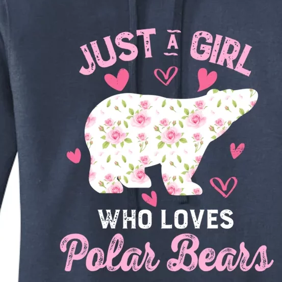 Just A Who Loves Polar Bears Great Gift Bear Silhouette Gift Women's Pullover Hoodie