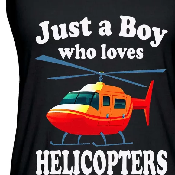 Just A Who Loves Helicopters Aviator Pilot Ladies Essential Flowy Tank