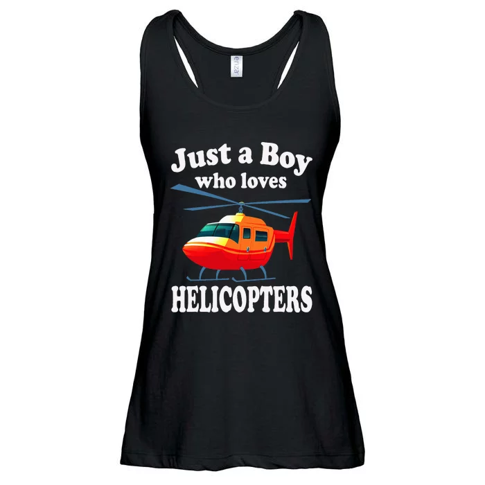 Just A Who Loves Helicopters Aviator Pilot Ladies Essential Flowy Tank