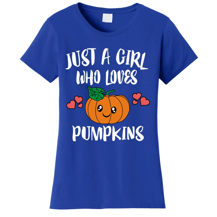 Just A Who Loves Pumpkins Vegetables Gift Women's T-Shirt