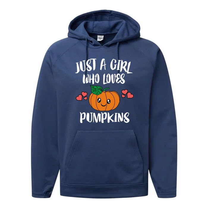 Just A Who Loves Pumpkins Vegetables Gift Performance Fleece Hoodie