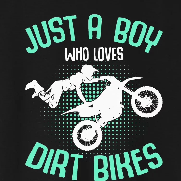 Just a  who loves Dirt Bikes Motocross Women's Crop Top Tee