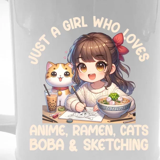 Just A Who Loves Anime Ra Cats Boba And Sketching Gift Front & Back Beer Stein