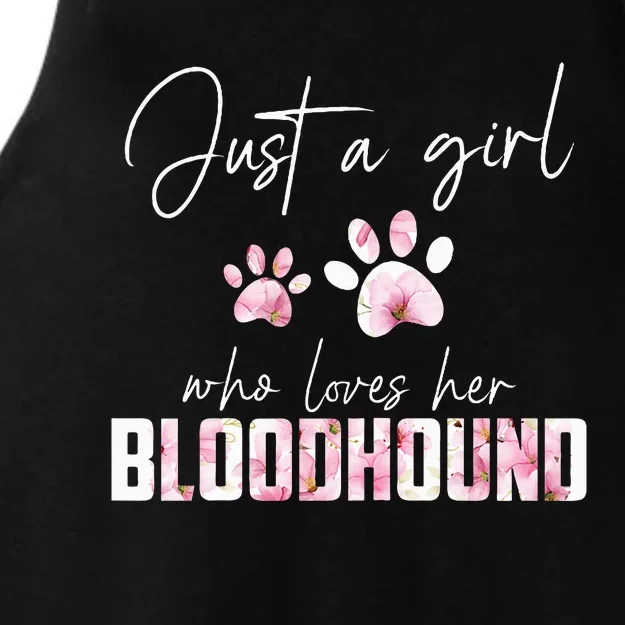 Just a who loves her bloodhound Ladies Tri-Blend Wicking Tank