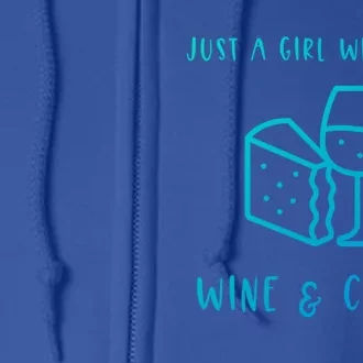 Just A Who Loves Wine And Cheese Charcuterie Foodie Cute Gift Full Zip Hoodie