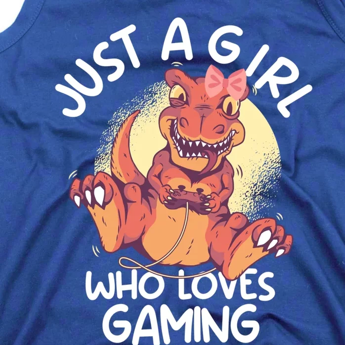 Just A Who Loves Gaming Video Game T Rex Gamer Great Gift Tank Top