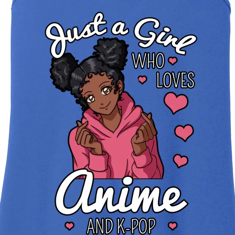 Just A Who Loves Anime And Kpop African American Afro Gift Ladies Essential Tank