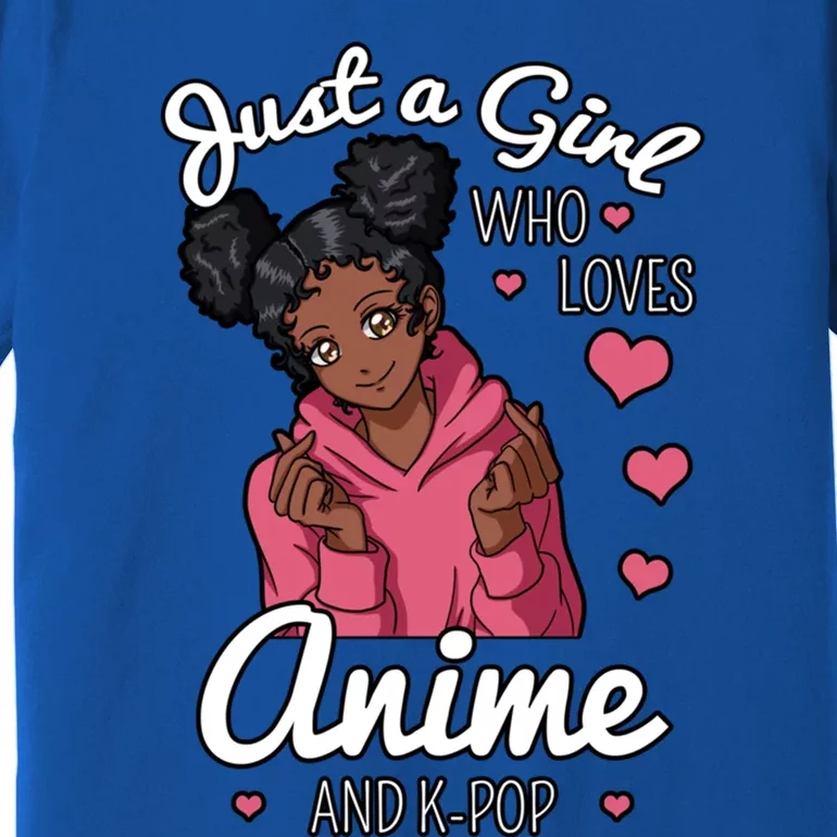 Just A Who Loves Anime And Kpop African American Afro Gift Premium T-Shirt