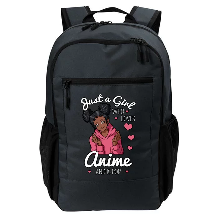 Just A Who Loves Anime And Kpop African American Afro Gift Daily Commute Backpack