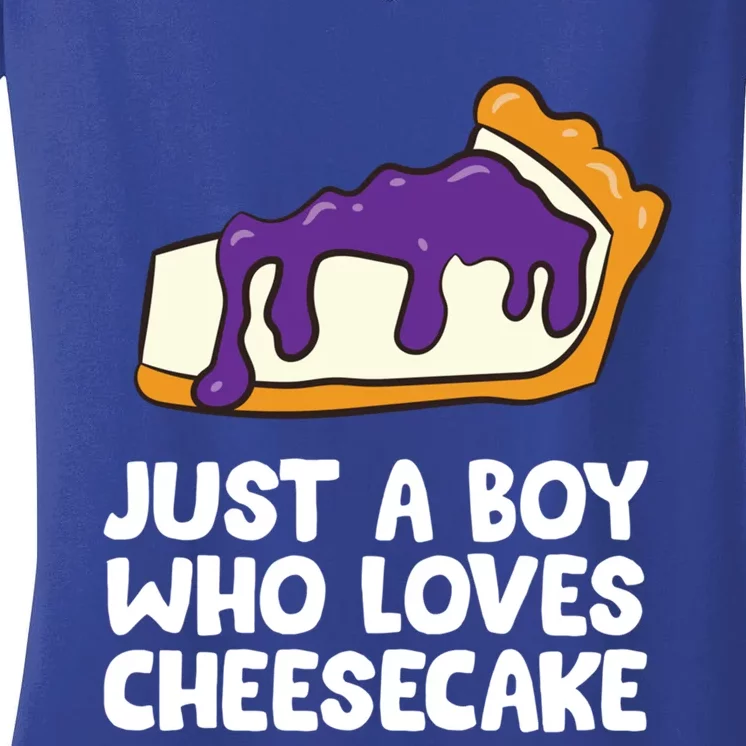 Just A Who Loves Cheesecake Dessert Cheesecake Funny Gift Women's V-Neck T-Shirt