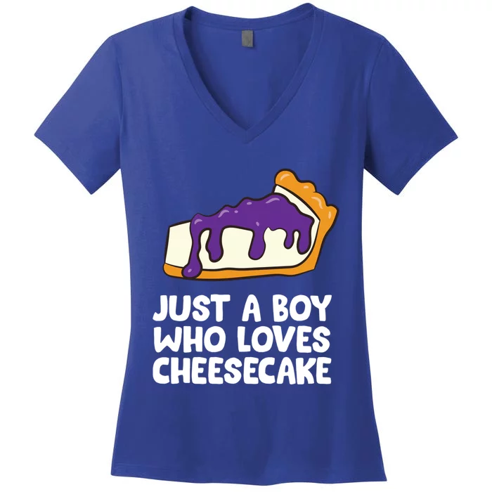 Just A Who Loves Cheesecake Dessert Cheesecake Funny Gift Women's V-Neck T-Shirt