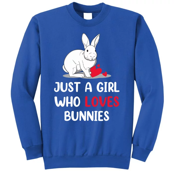 Just A Who Love Bunnies Cute Easter Day Gift Tall Sweatshirt