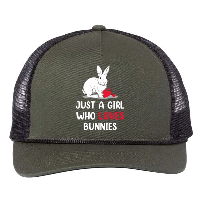 Just A Who Love Bunnies Cute Easter Day Gift Retro Rope Trucker Hat Cap