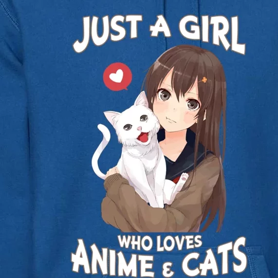 Just A Who Loves Anime And Cats Cute Funny Gift For N Gift Premium Hoodie