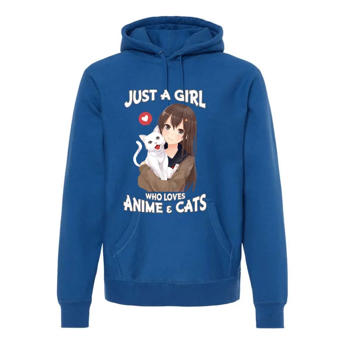 Just A Who Loves Anime And Cats Cute Funny Gift For N Gift Premium Hoodie