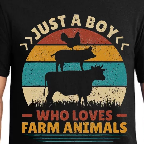 Just A Who Loves Farm Animals Lover Funny Pajama Set